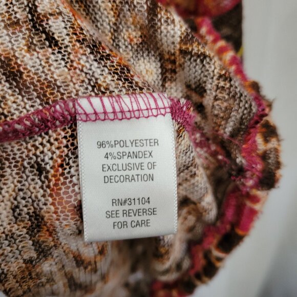 New Directions Top Woven Tapestry Abstract Peasant BOHO colorful fringe tie XL - Picture 9 of 12